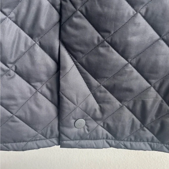 Quince Diamond Quilted  Corduroy Collar Black Barn Jacket large - Picture 9 of 10